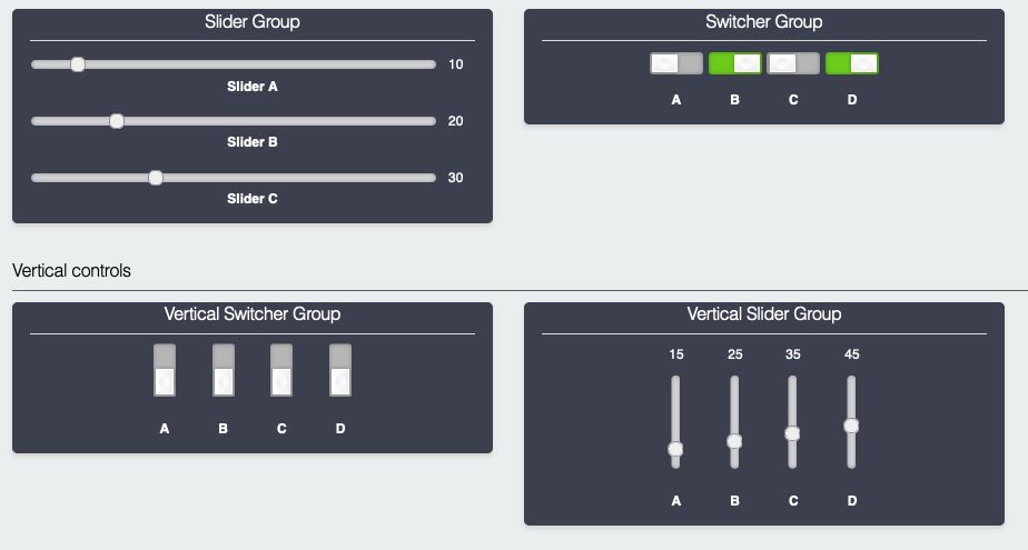 Labelling grouped controls